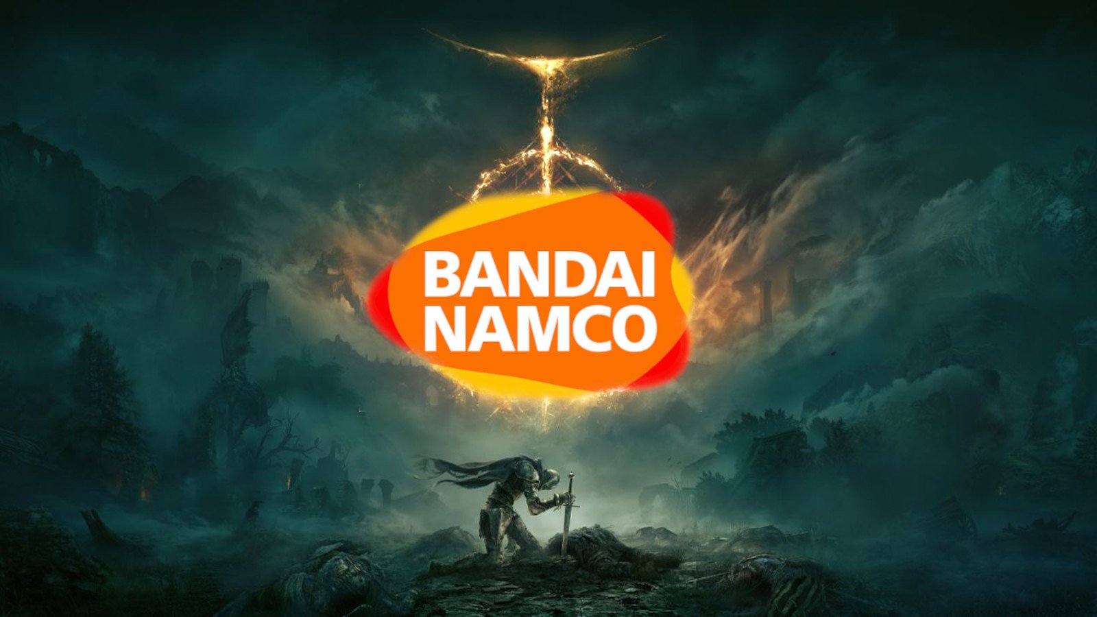 Bandai Namco logo on a screenshot from Elden Ring