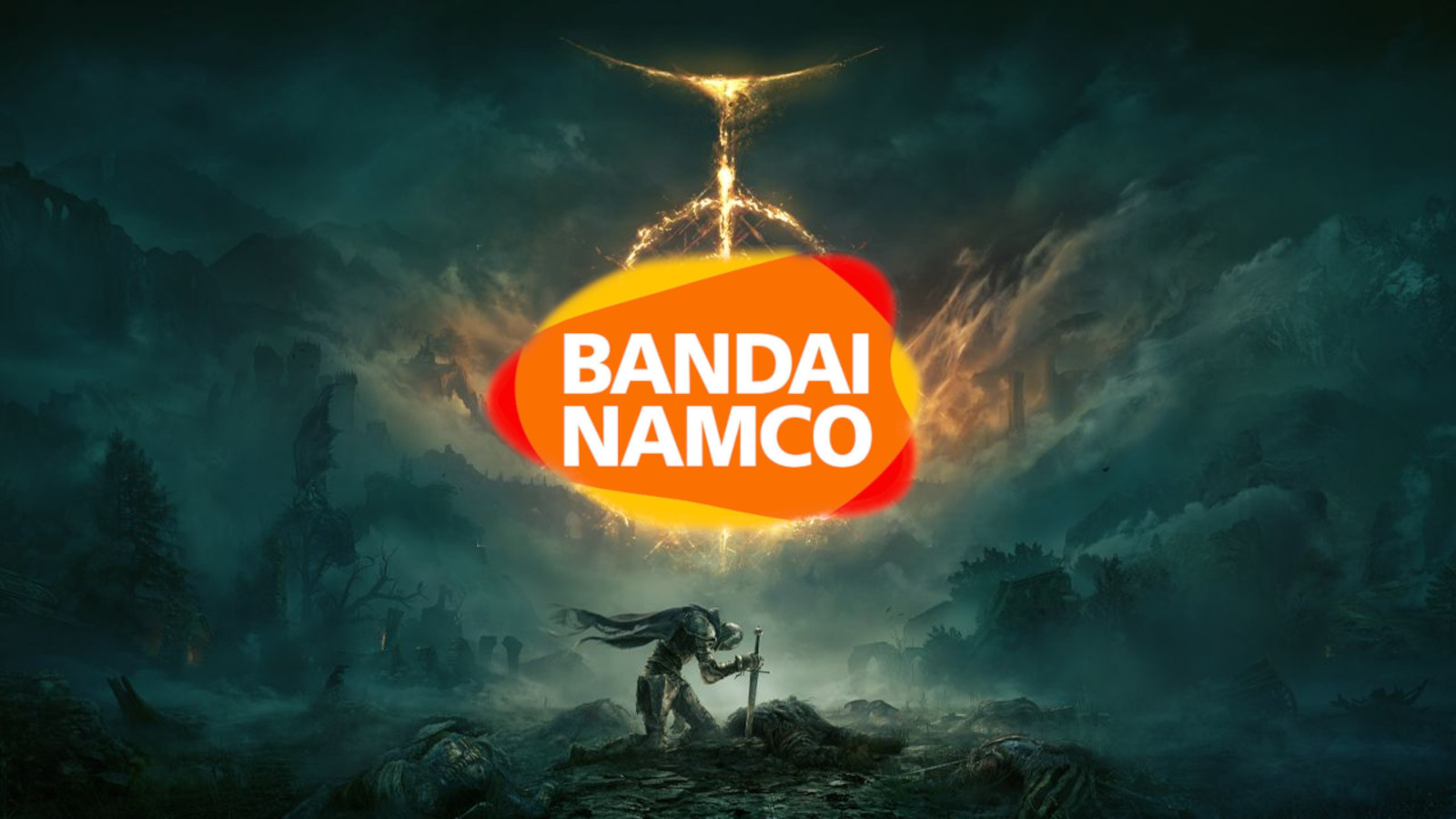 Bandai Namco logo on a screenshot from Elden Ring