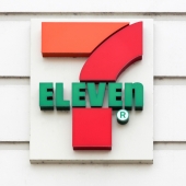 7-Eleven sign on store in Aarhus, Denmark