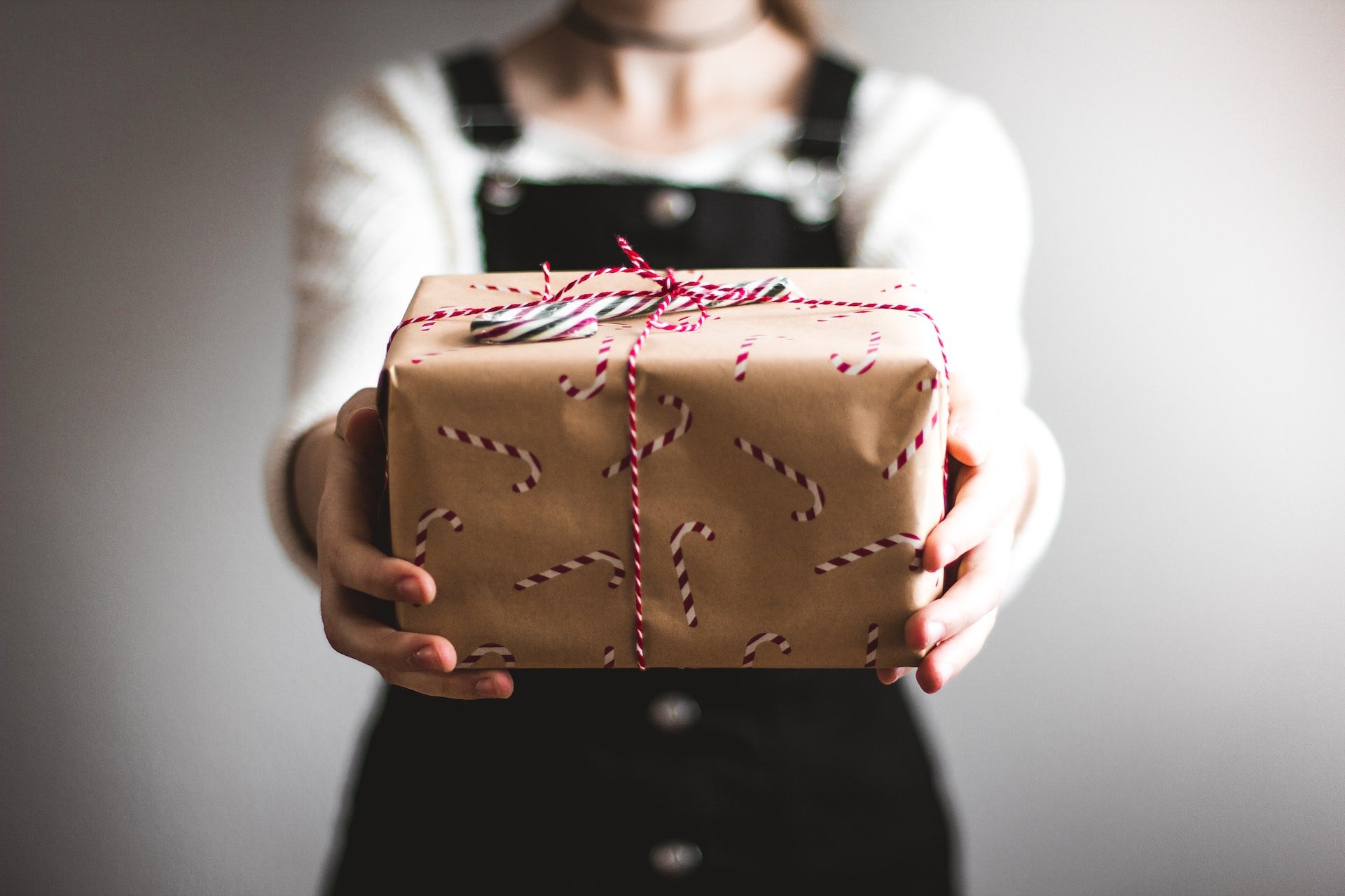 woman holding gift