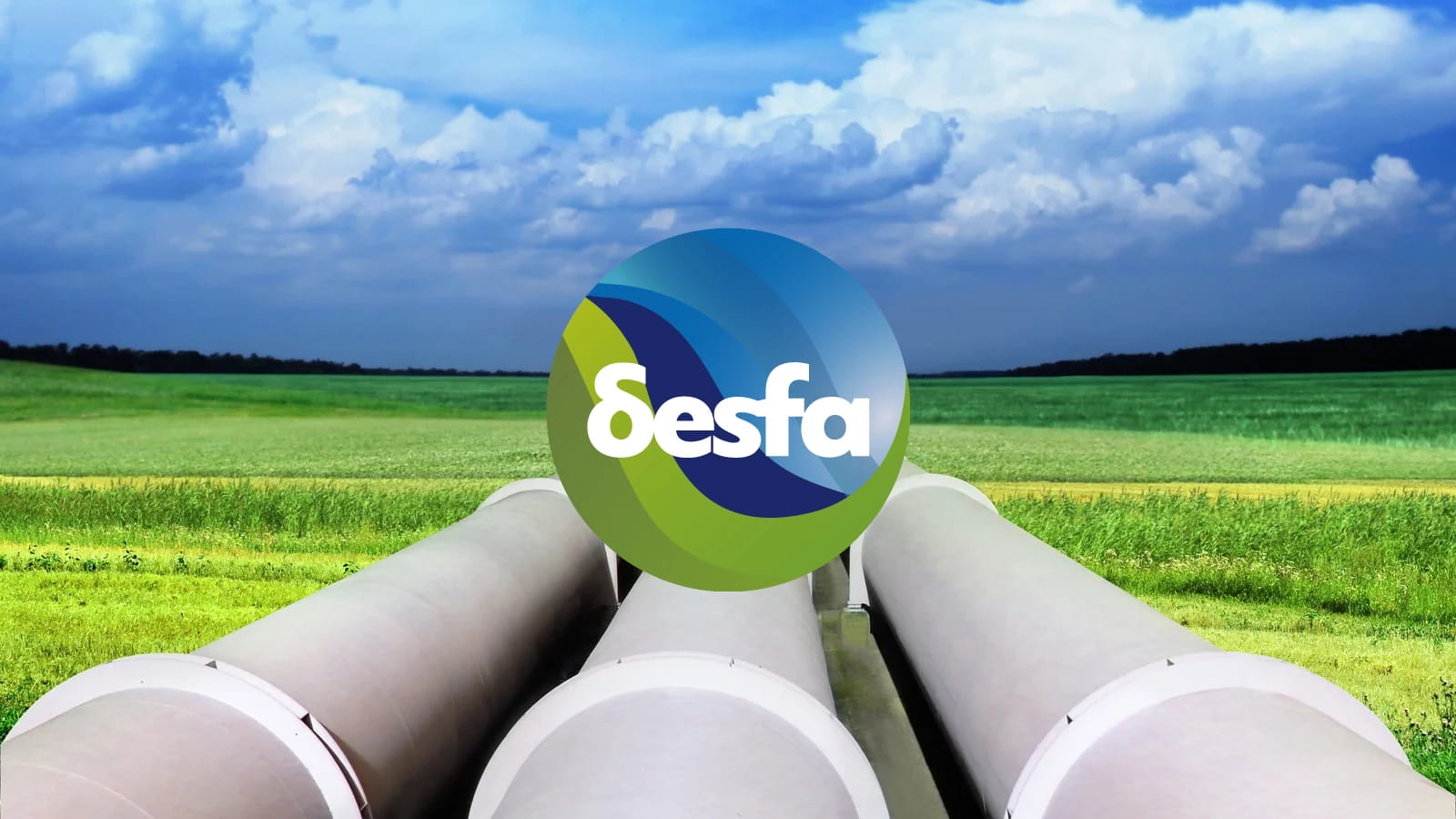 DESFA logo over gas pipelines