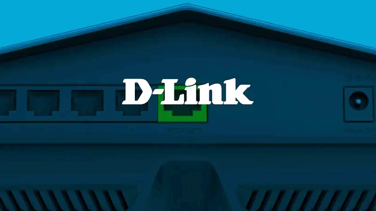 A D-Link router with the logo over it