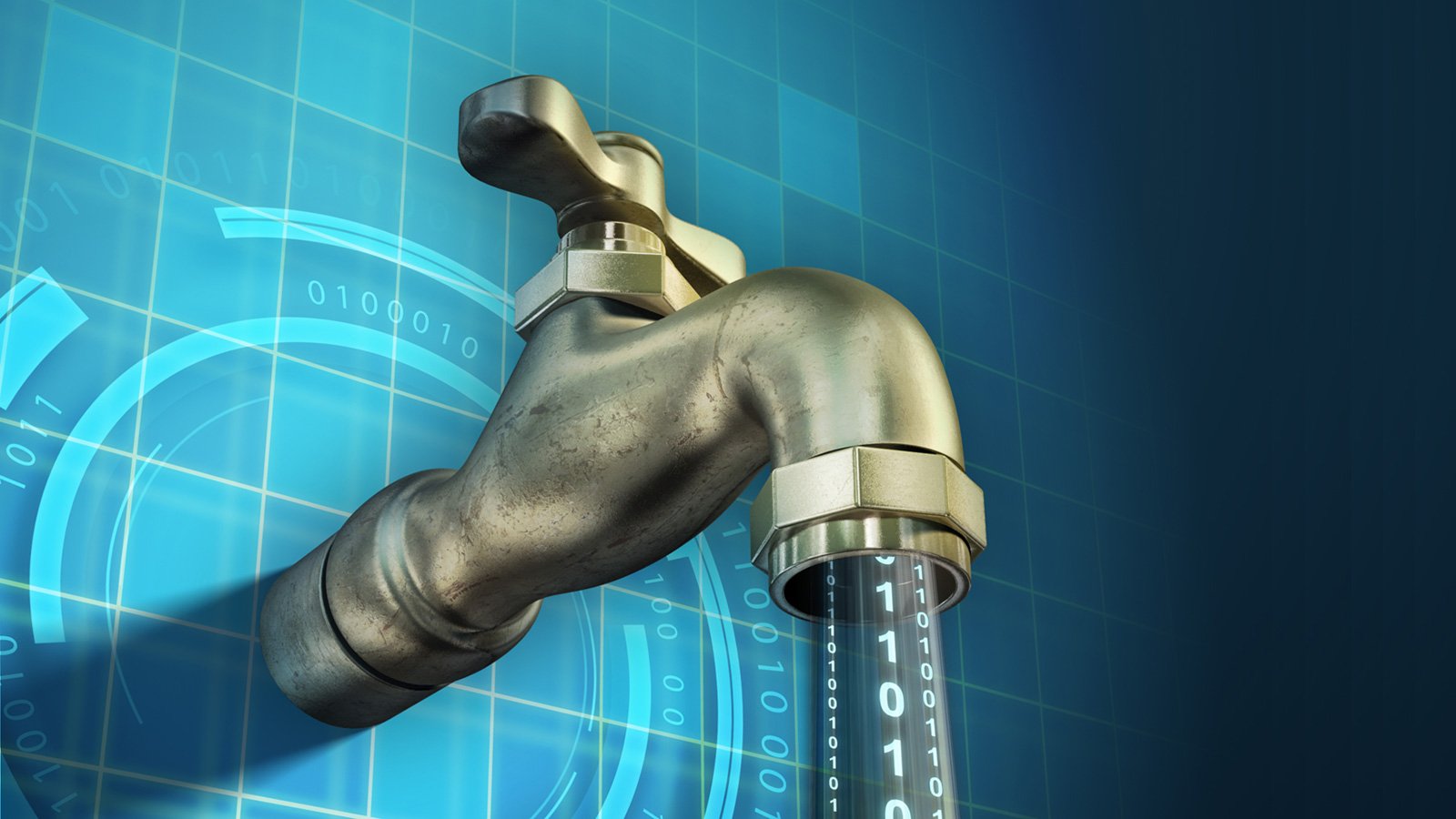 Data flowing from a faucet