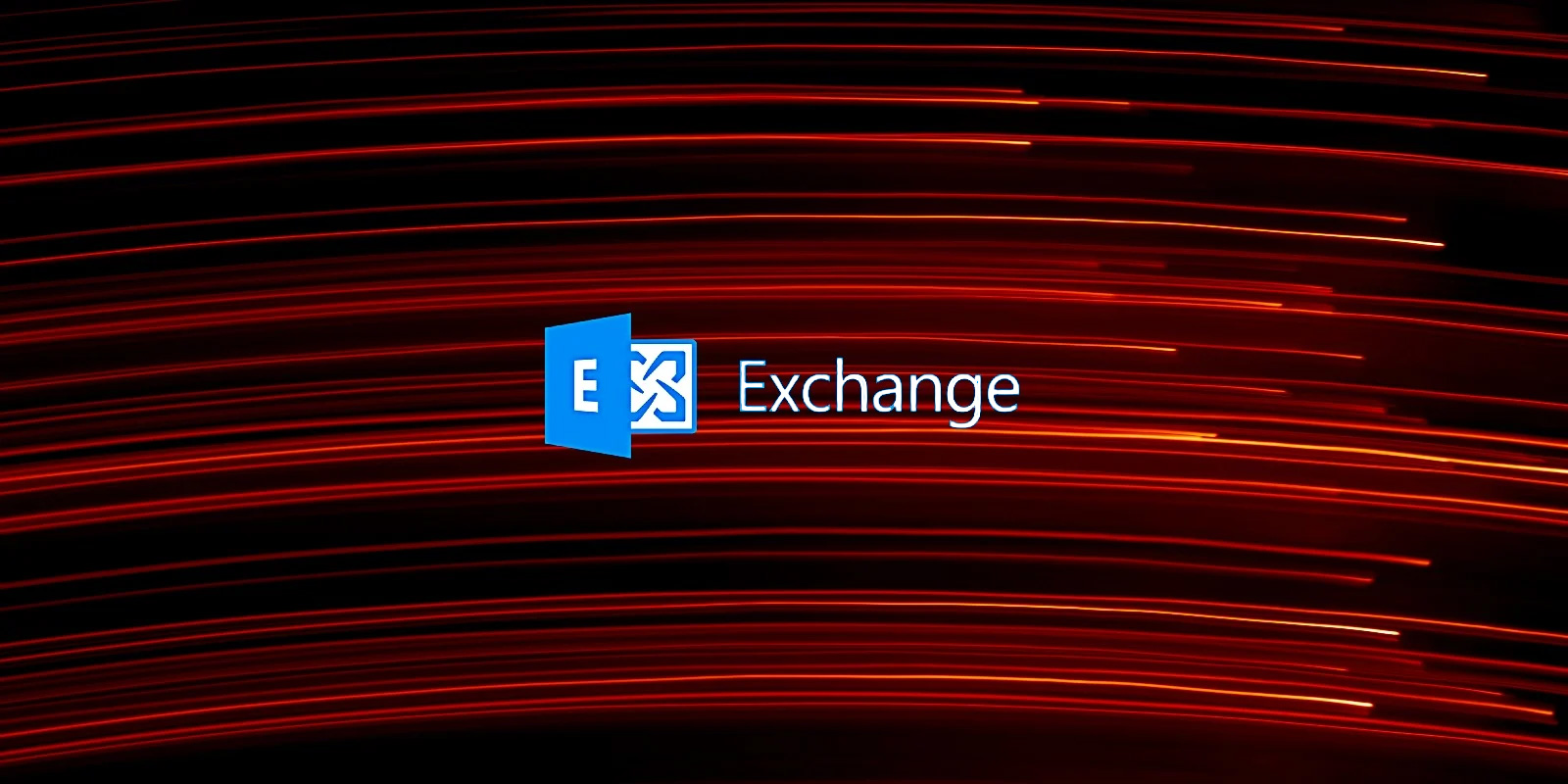 Microsoft Exchange logo over red lines Microsoft Exchange logo over red lines