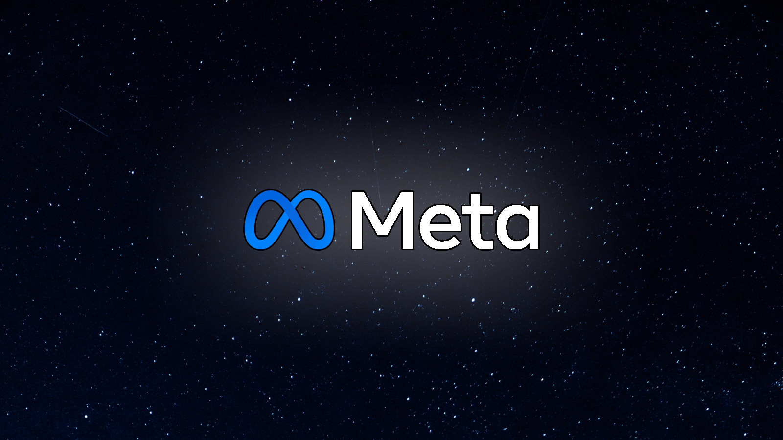 Meta logo over a stars background