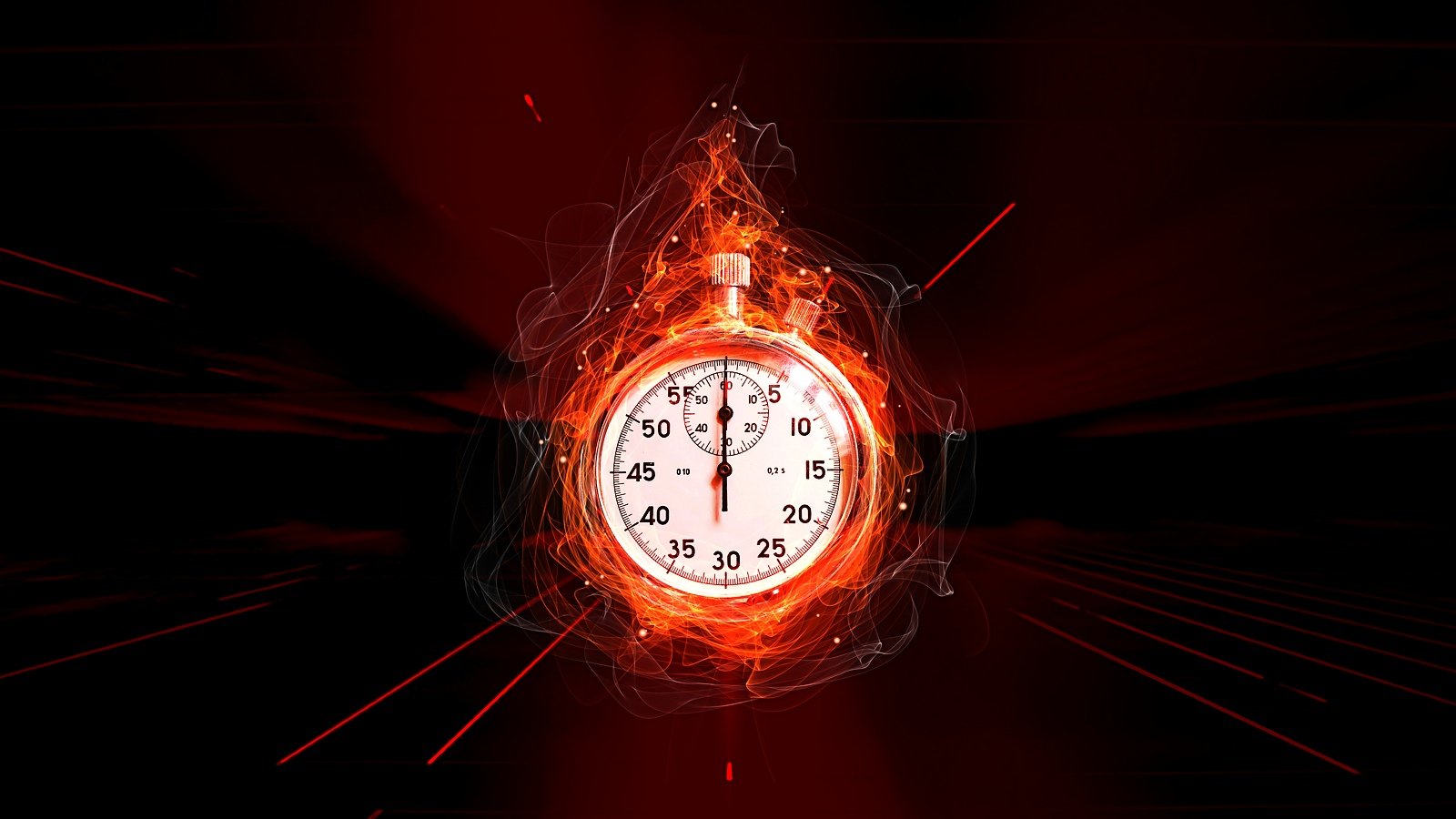 Stopwatch on fire