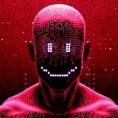 red hacker grin