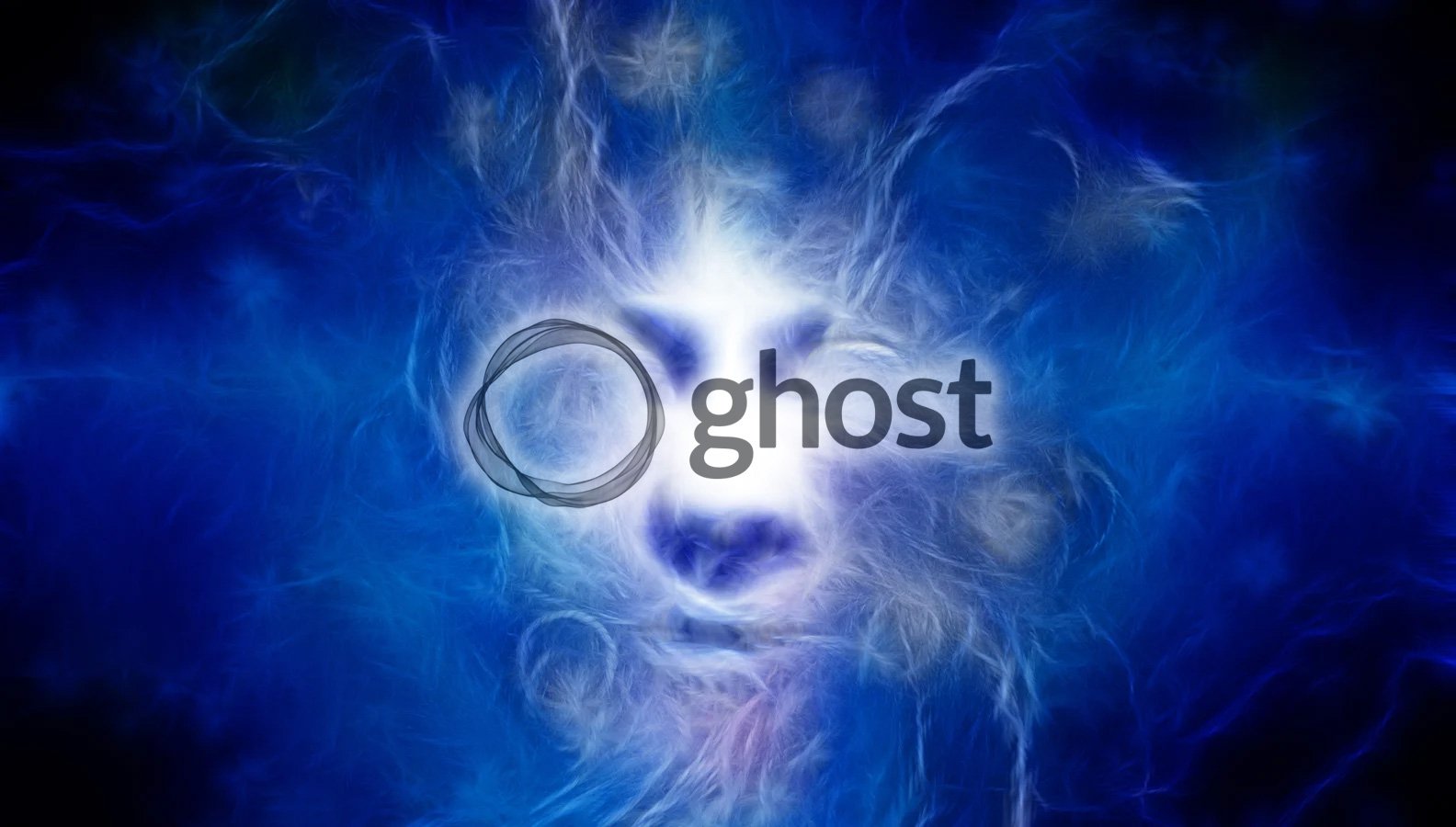 Ghost CMS logo on a ghostly figure