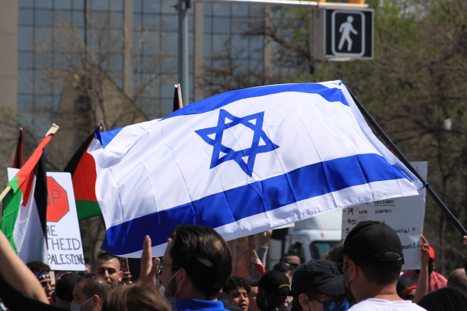 Israel Palestine protest flags