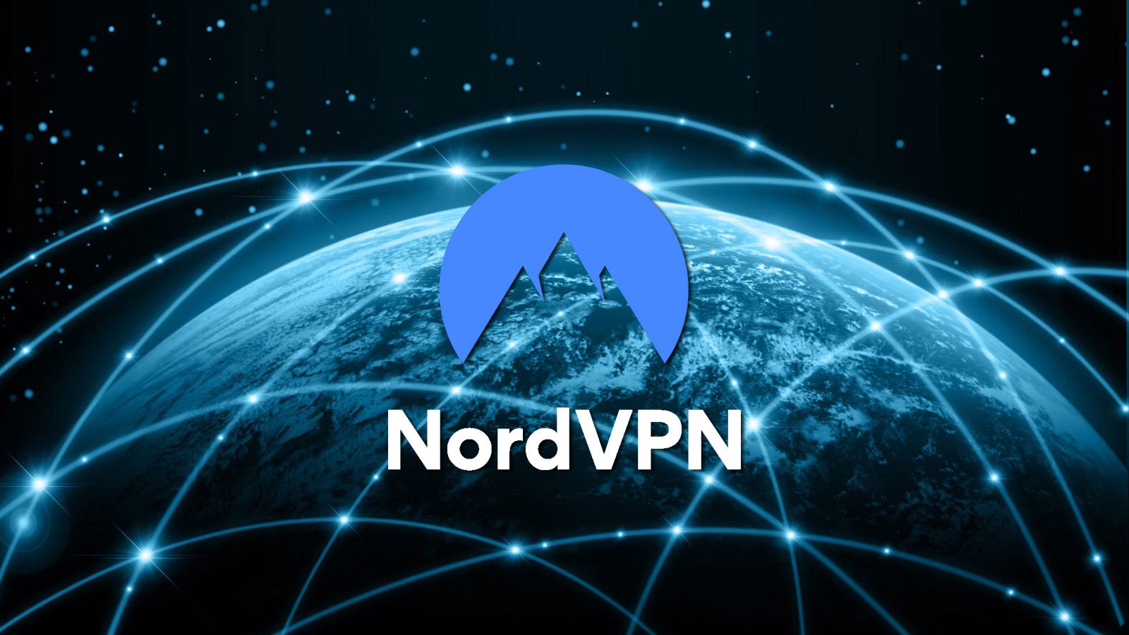 NordVPN logo over a connected world