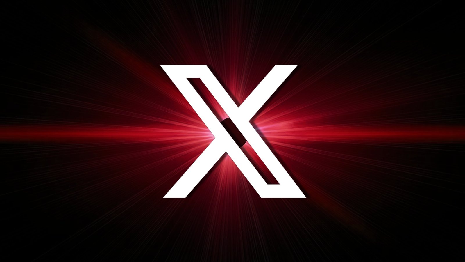 X logo on a flare background