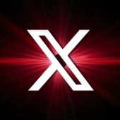 Twitter X logo flare