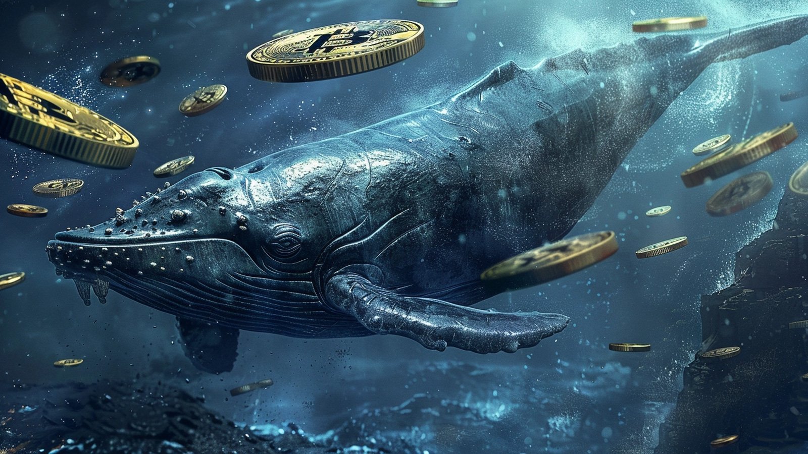 Whale cryptocurrency in water