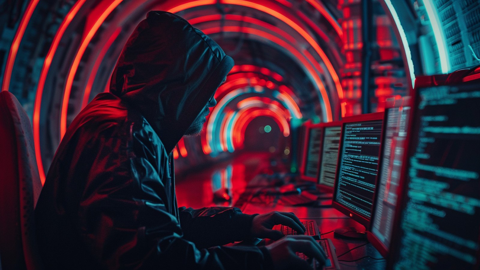 Hacker in a tunnel