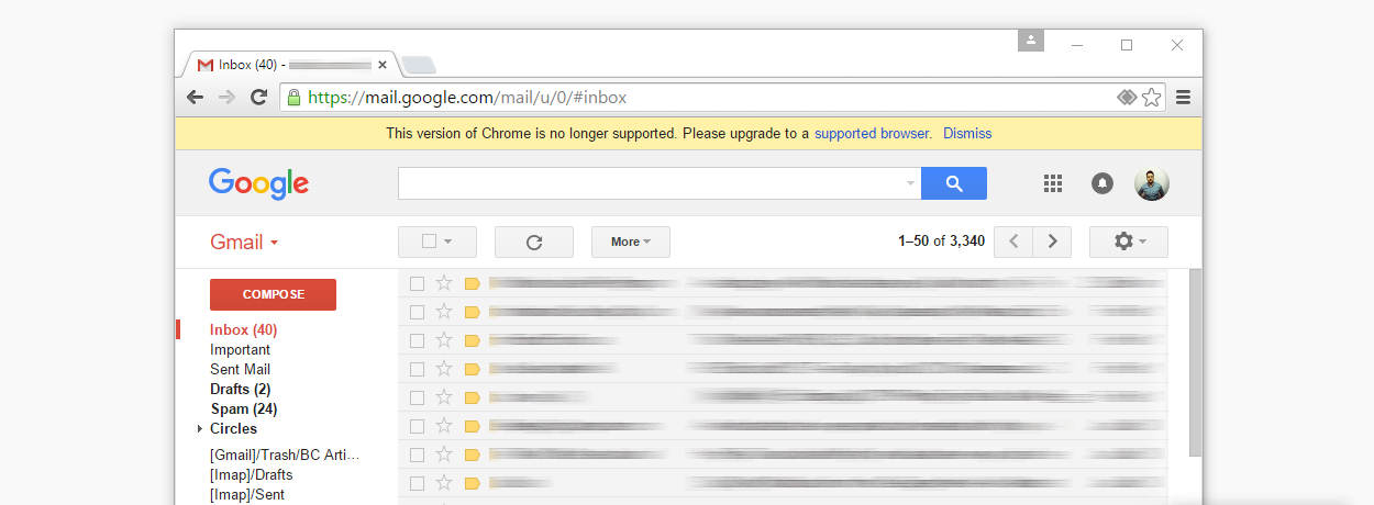 Gmail Drops Support for Windows XP and Vista Users on Chrome