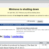 Mininova Torrent Portal Will Be Shutting Down on April 4th, 2017