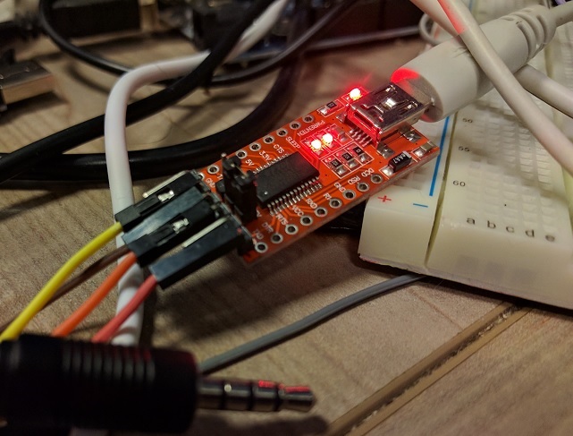 Customized UART cable used by the Aleph Security team