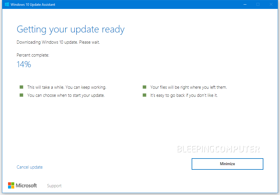 Windows update assistant