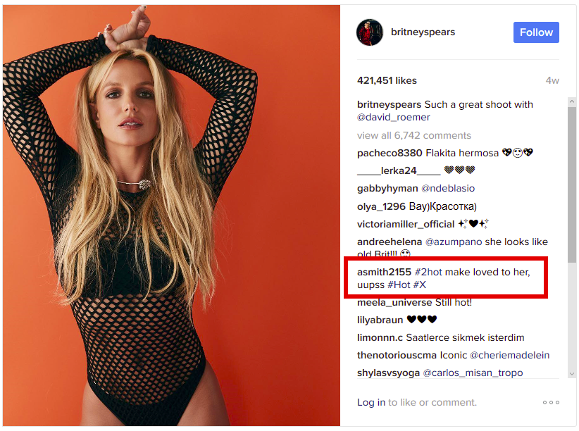 Britney Spears Instagram photo used by Turla