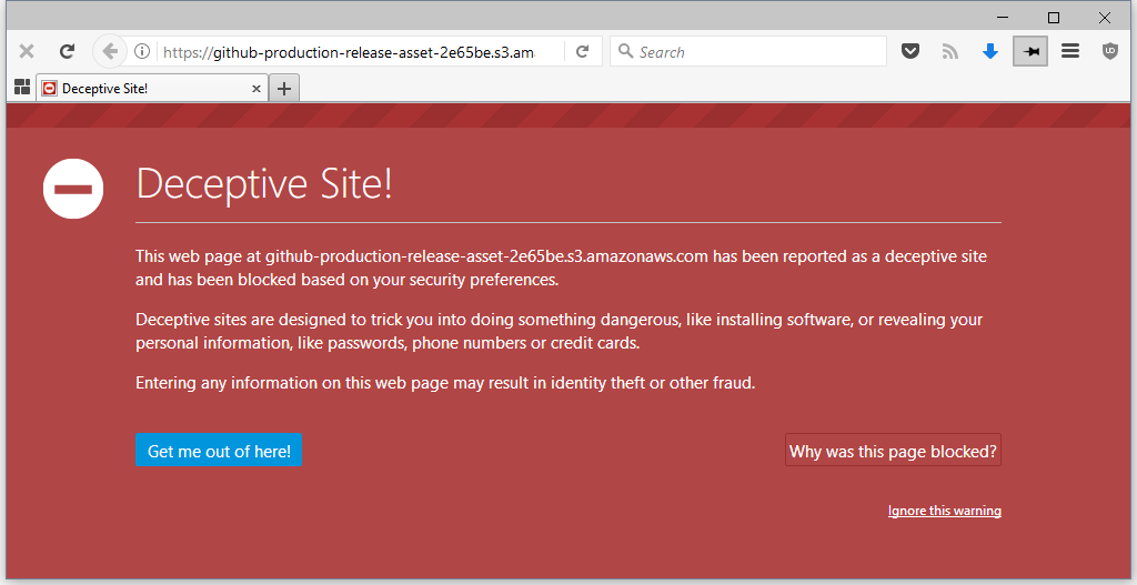 Firefox blocking GitHub download
