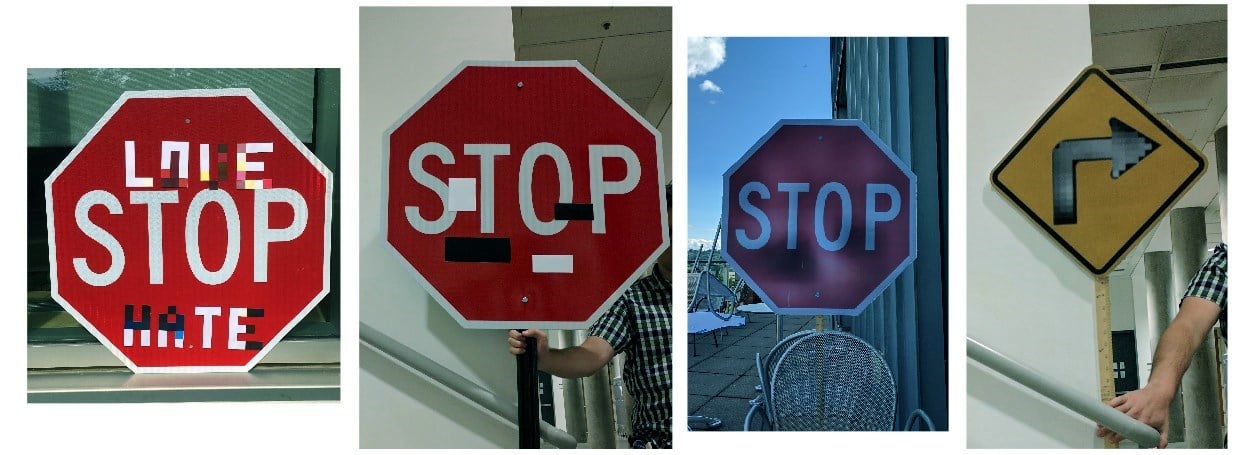 Defaced street signs