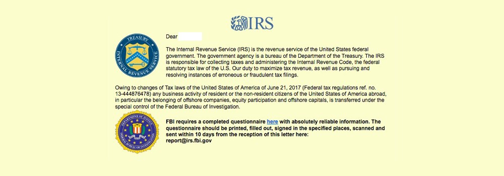 IRS scam email