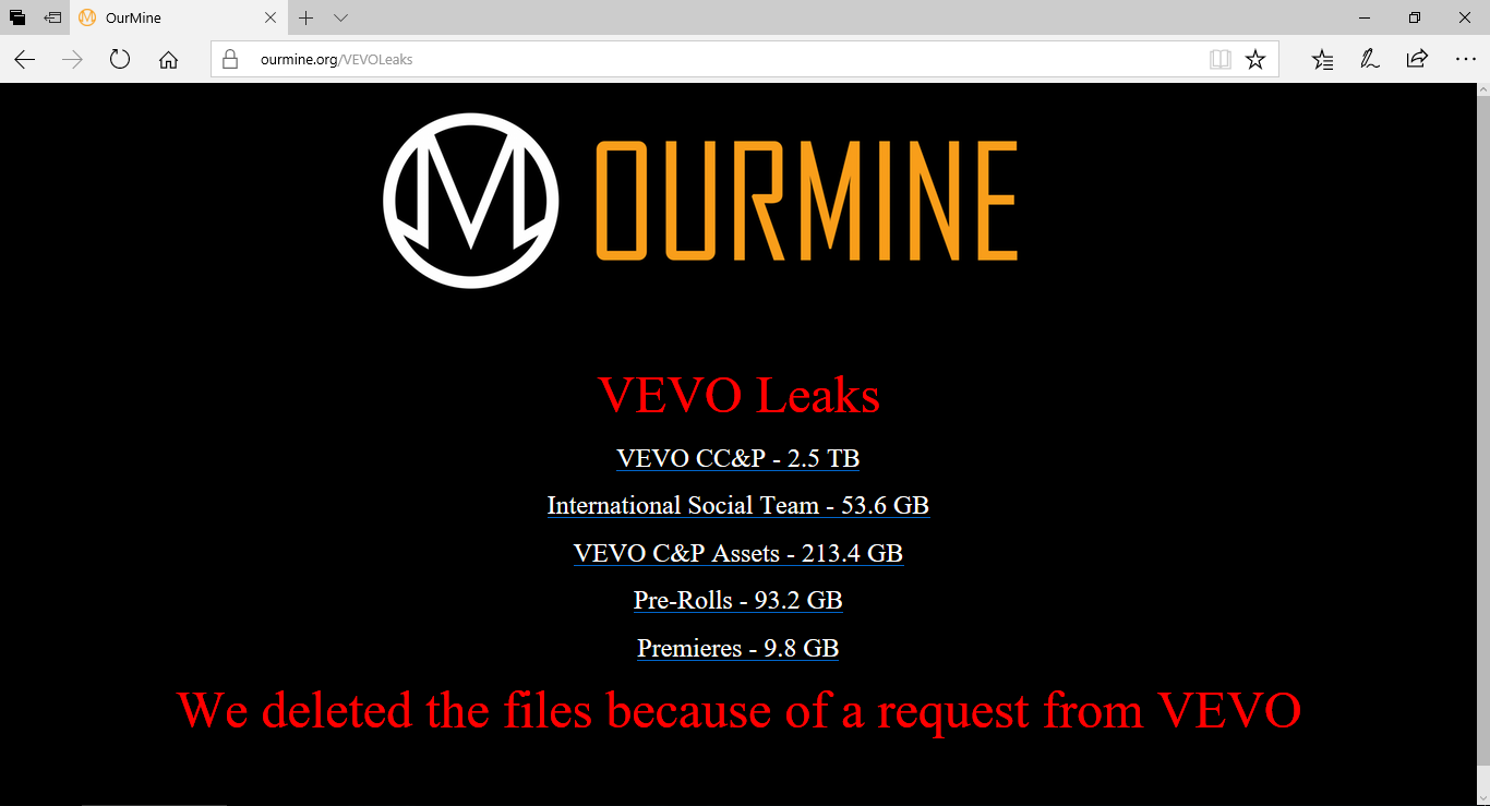 Image result for OurMine Hacks Vevo After Employee Was Disrespectful to Hackers on LinkedIn