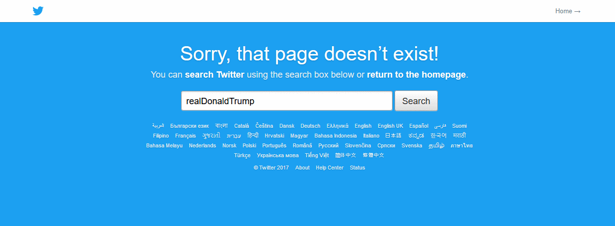 Trump Twitter account deleted