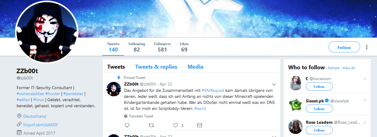 ZZb00t Twitter page