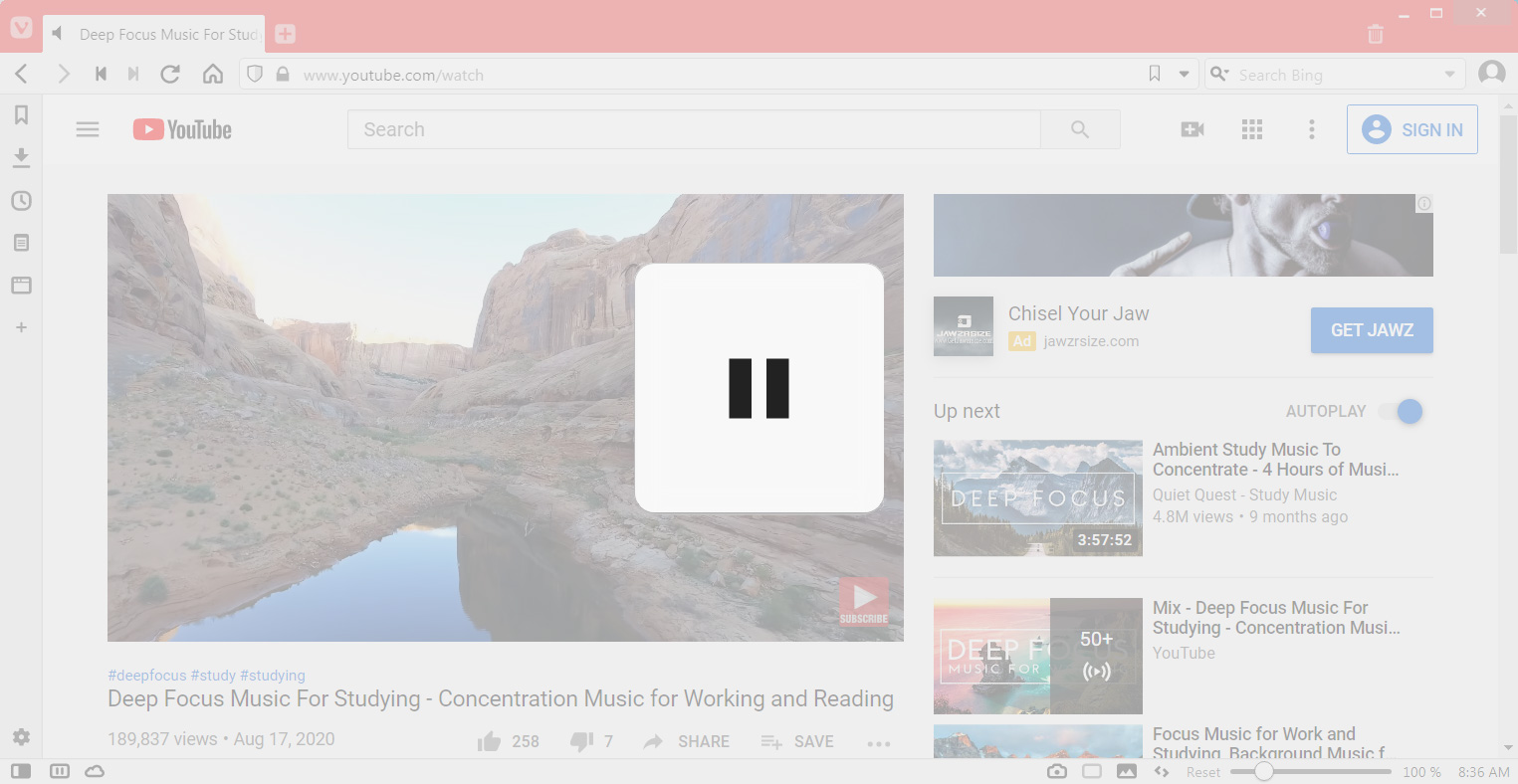 Vivaldi Break feature