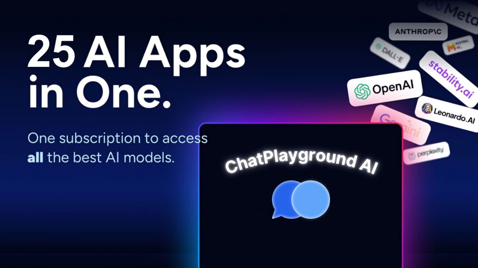 Compare 20-plus AI models from one screen for $55.30