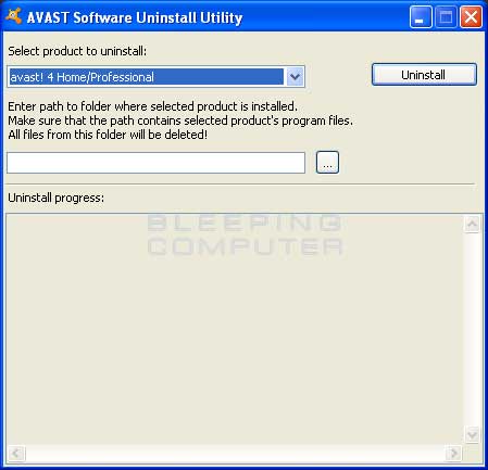 avast uninstall program download