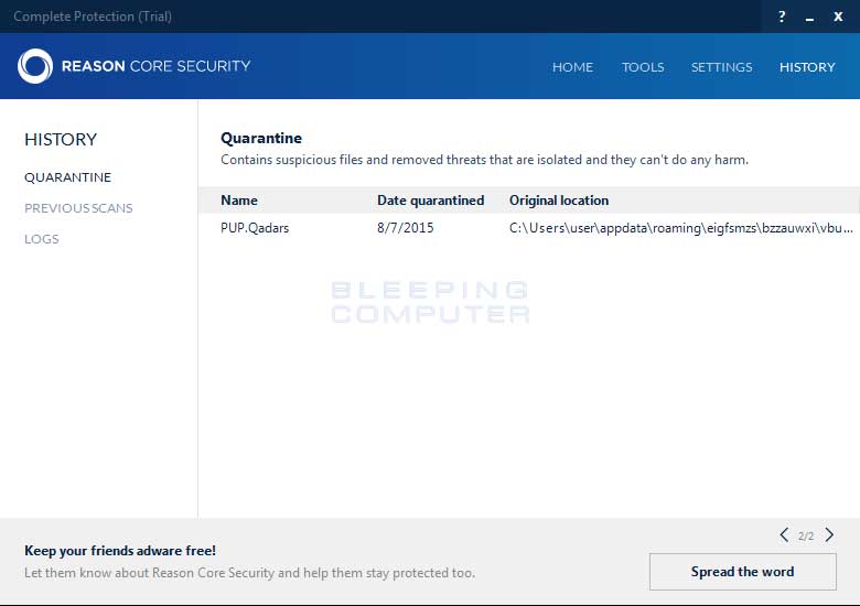 licence key for reason core security