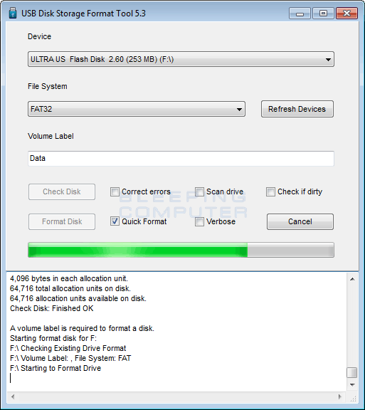 flash disk formatting software free download