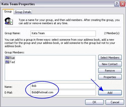 creating an email group in outlook express