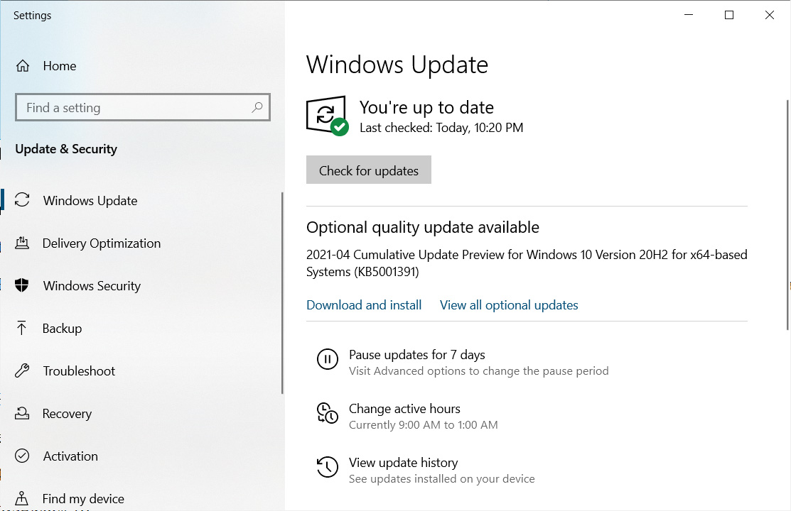 The Windows 10 KB5001391 preview update