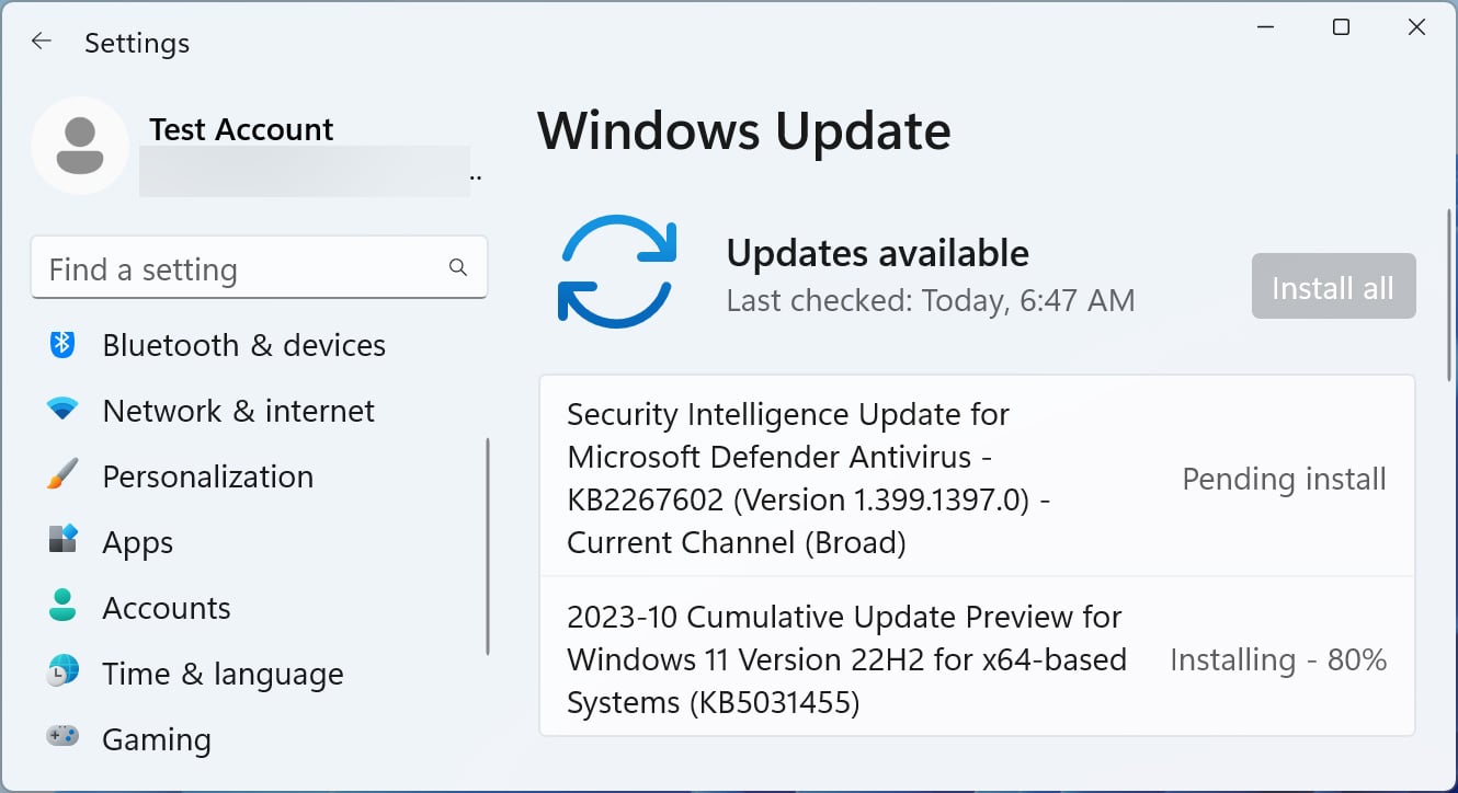 Windows 11 KB5031445 cumulative update preview