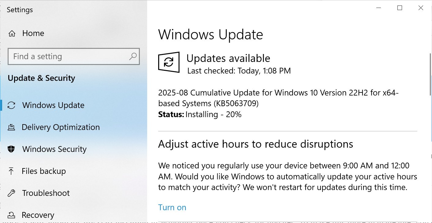 Windows 10 KB5063709 update