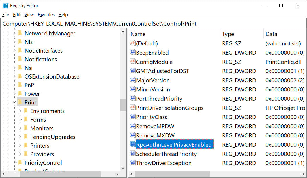 RpcAuthnLevelPrivacyEnabled mitigation disabled