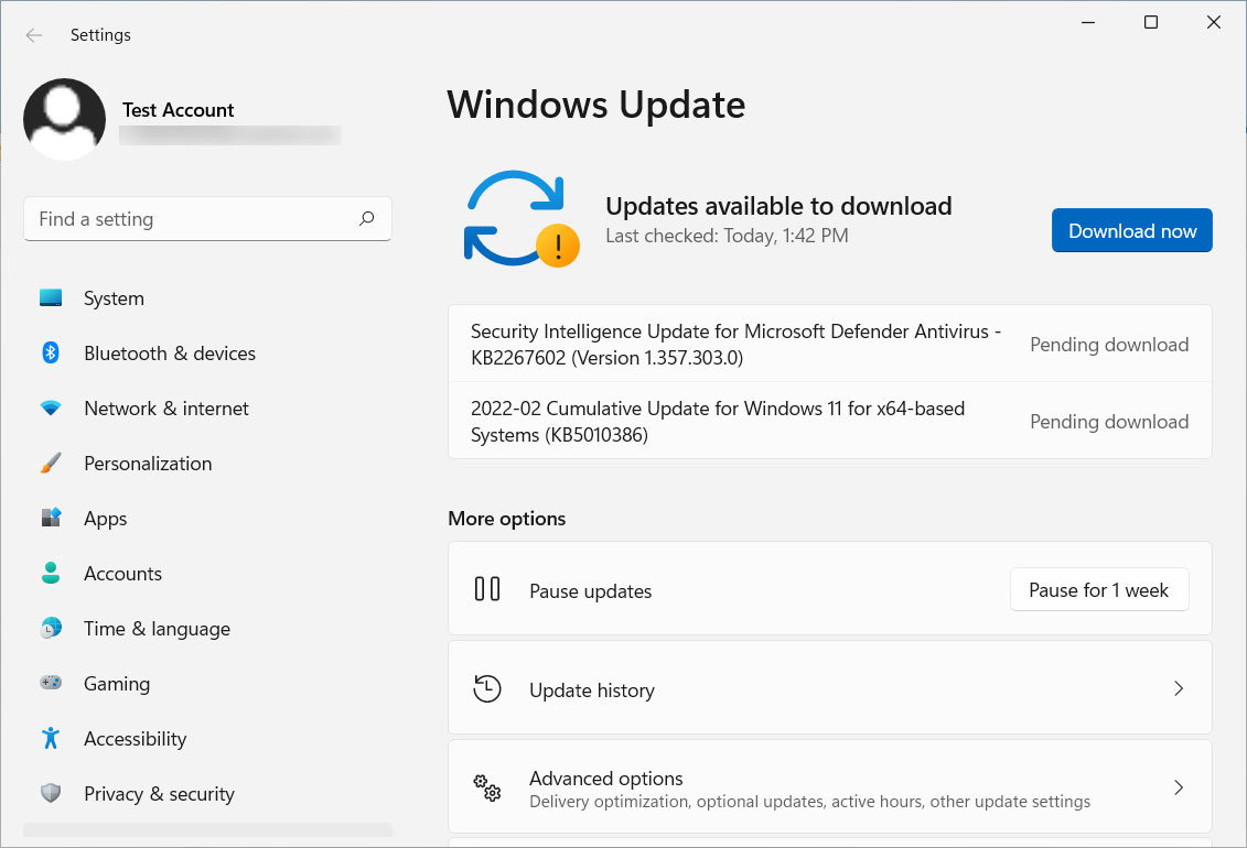 Update KB5010386 offered in Windows Update