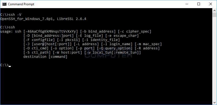 Windows 10 OpenSSH Client Installed by Default in April 2018 Update