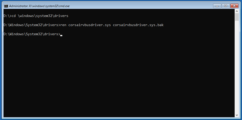 Rename the CorsairVBusDriver.sys driver