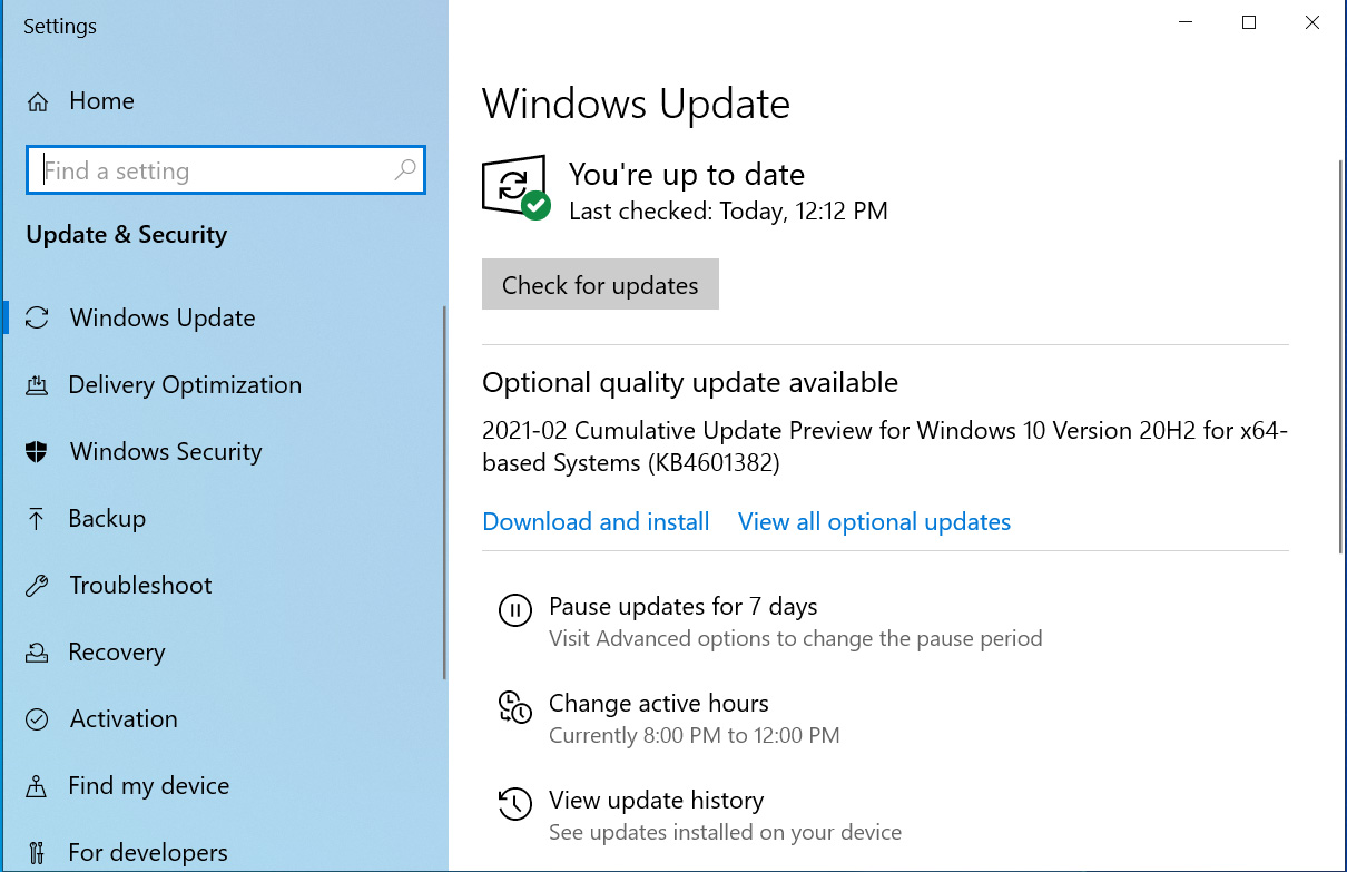 New Windows 10 KB5000802 update not offered