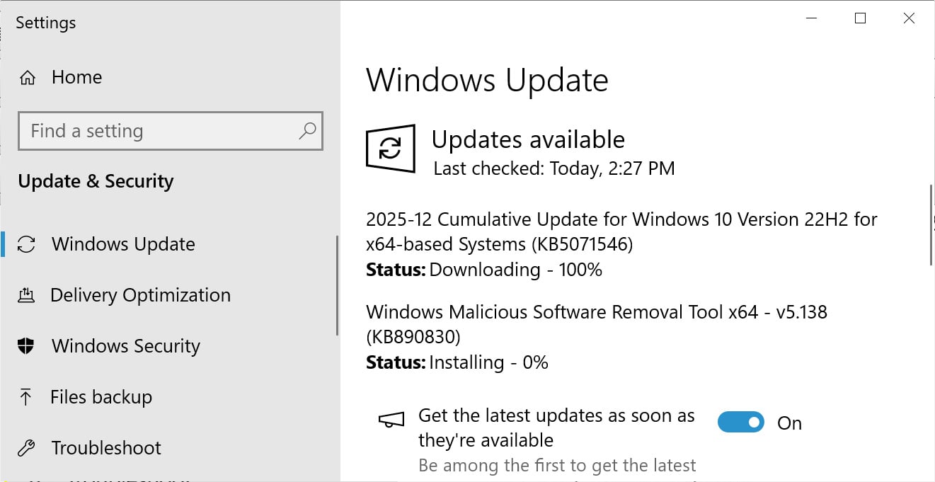 Microsoft releases Windows 10 KB5071546 extended security update 2 Windows 10 KB5071546 update