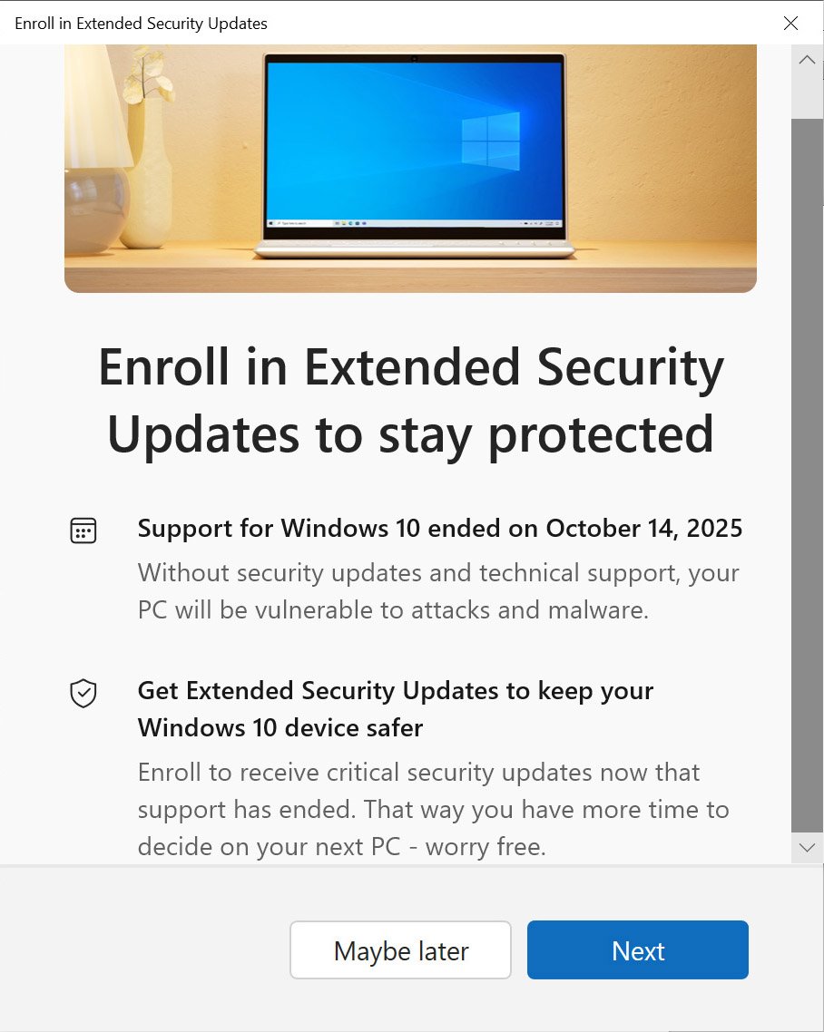 Still on Windows 10? Enroll in free ESU before next week’s Patch Tuesday 6 Enroll in Extended Security Updates wizard