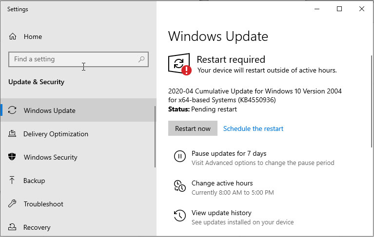 Install the final cumulative update