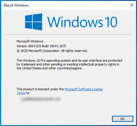 Windows 10 2004 build 19041.207