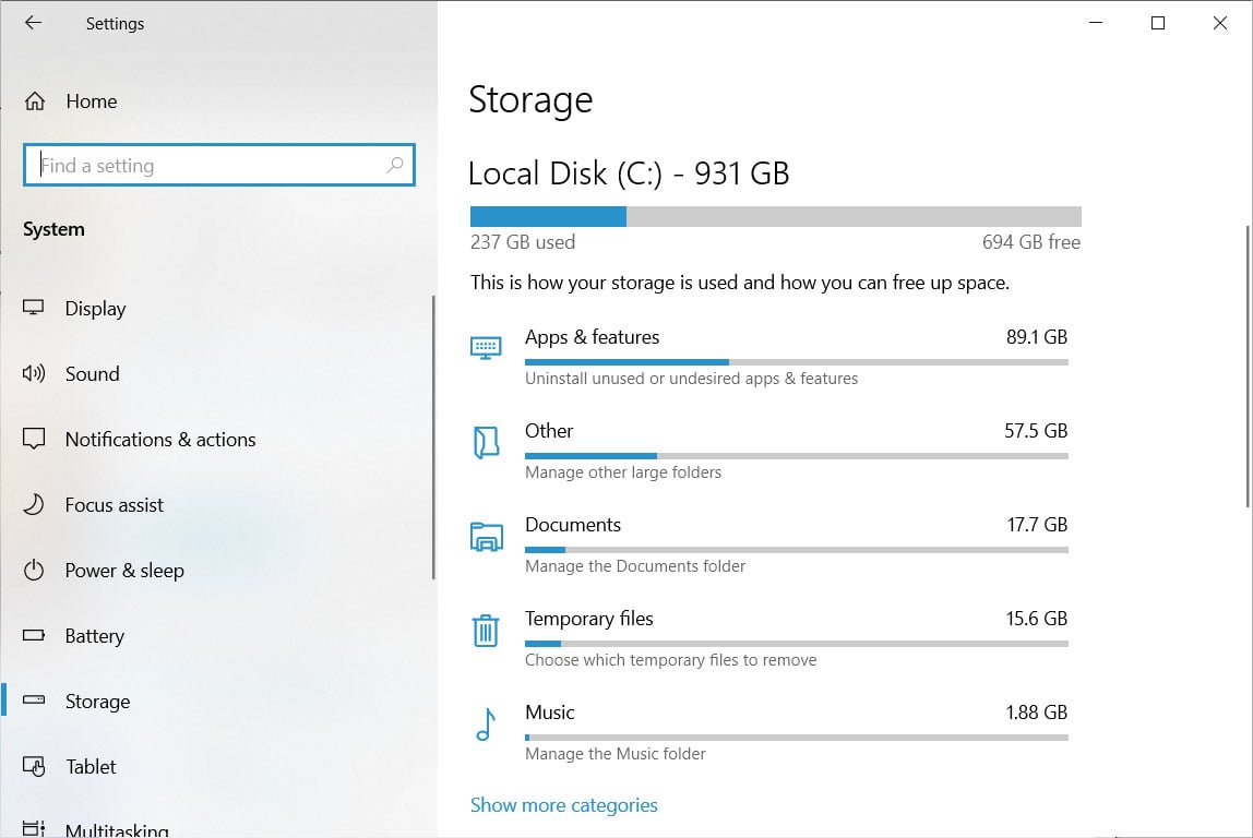 How to Windows 10 see what's using the disk