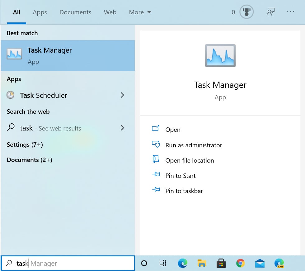 New Windows 10 Task Manager Fluent icon