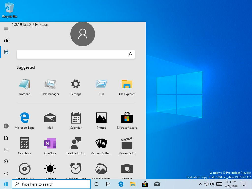 New Start Menu in leaked build